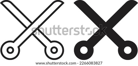 Scissor icon simple trendy flat style line and solid Isolated vector illustration on white background. For apps, logo, websites, symbol , UI, UX, graphic and web design. EPS 10.