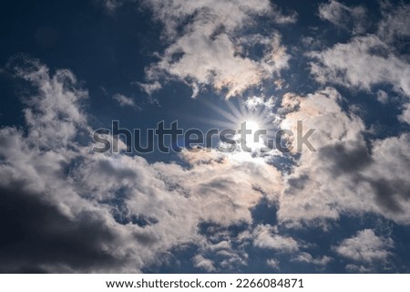 Clouds in the sky. The wonderful spectacle of a sky full of clouds. Depth and three-dimensionality of a cloudy sky.