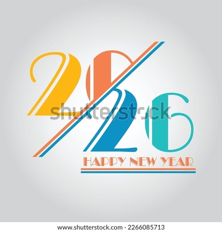 2026 happy new year. 2026 New Year colorful numbers. 