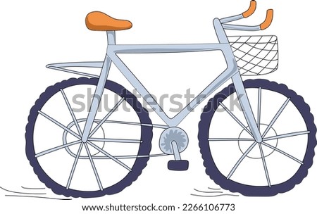 Vector Bicycle Illustration Children Cute  Car Transportation Drawing Boys Toy Background. 