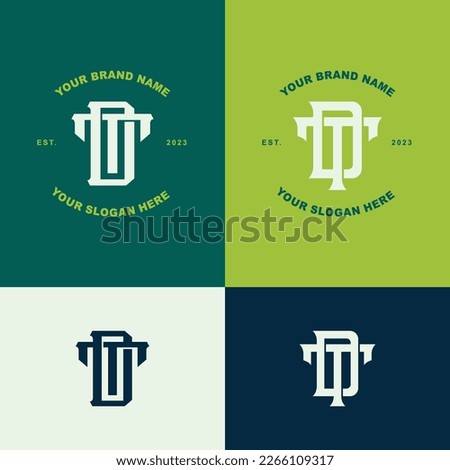 Monogram letter DT or TD with interlock style good for brand, clothing, apparel, streetwear, baseball, basketball, football and etc