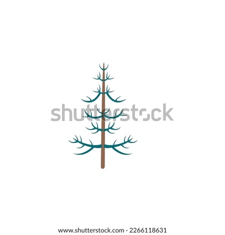Green  Christmas tree vector illustration.