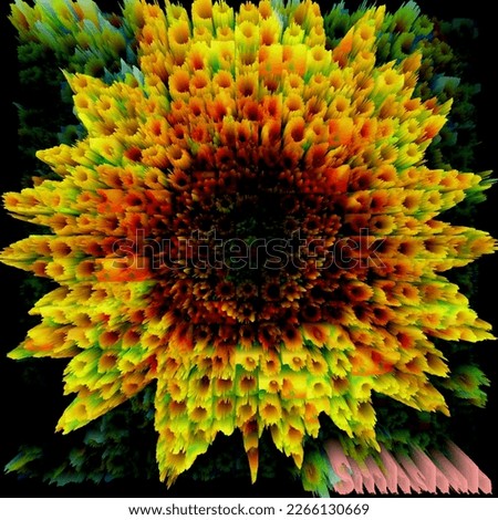 So many Sunflowers pictures in one sunflower picture, it's a abstract art picture, fast yellow colour here represent super nature and life 