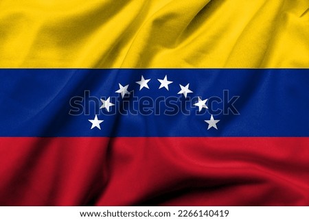 Realistic 3D Flag of Venezuela with satin fabric texture