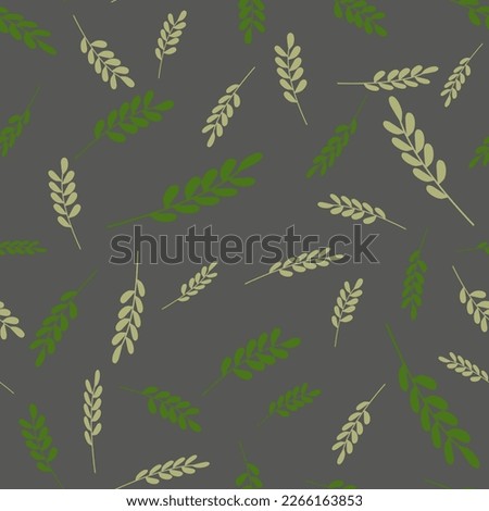 Green olive brunches seamless pattern on black Background. Olive Branch Illustration. Green olives branch with leaves as symbol of peace. Olive branches background. Design element.