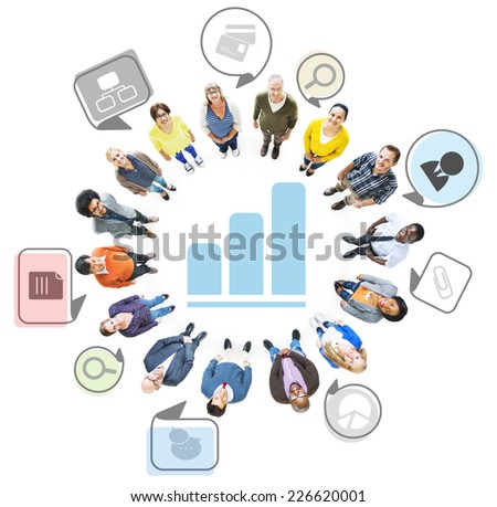 Group of Multiethnic People Looking Up