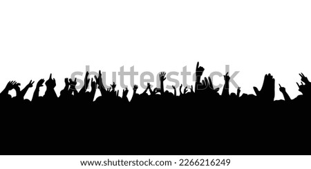 audience in concert silhouette. people crowd in festival icon, sign and symbol. Royalty-Free Stock Photo #2266216249