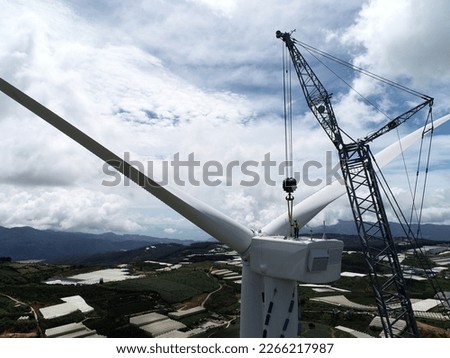 Pictures and stages of construction and construction of wind power