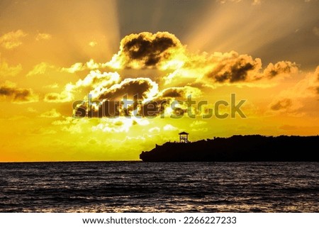 Breathtaking Sunset View of Island with Viewing Pavilion