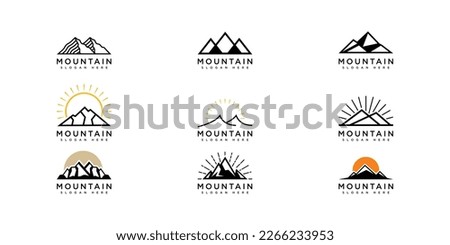 set of mountain logo vector design