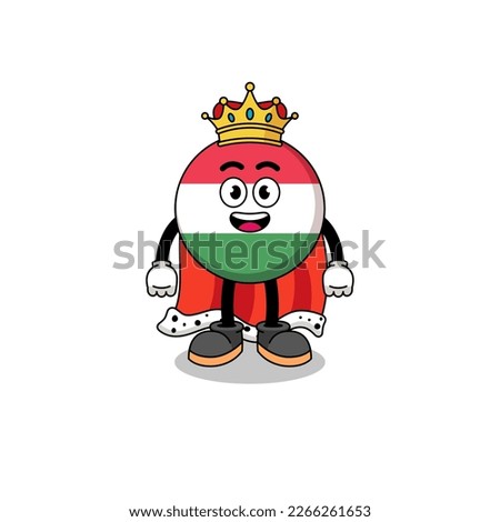 Mascot Illustration of hungary flag king , character design