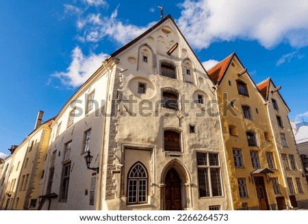 Houses "Three sisters" on Pikk street in Tallinn old town, Estonia Royalty-Free Stock Photo #2266264573