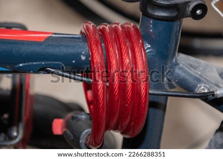 bike lock selective focus .