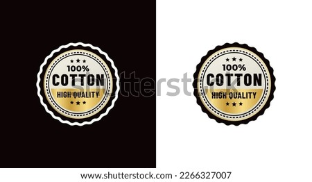 Best 100% Cotton Label Vector or 100% Cotton Stamp on white background. 100% Cotton Label for marketing product. Simple 100% Cotton Seal vector for high quality product.