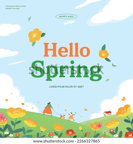 Spring template with beautiful flower. Vector illustration
 Royalty-Free Stock Photo #2266327865