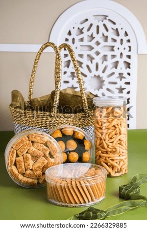 Hampers cookies in ramadhan concept Royalty-Free Stock Photo #2266329885