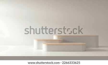 Abstract minimal scene. 3D podium in clean background. product presentation, mock up, show cosmetic product display, Podium, stage pedestal or platform.