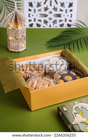 Hampers cookies in ramadhan concept Royalty-Free Stock Photo #2266356255