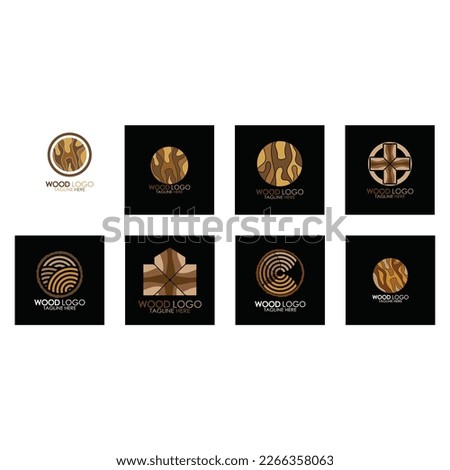 wood logo template icon illustration design vector, used for wood factories, wood plantations, 