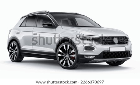 Realistic Vector Car SUV in white color with isometric view, used auto tracing tool Royalty-Free Stock Photo #2266370697