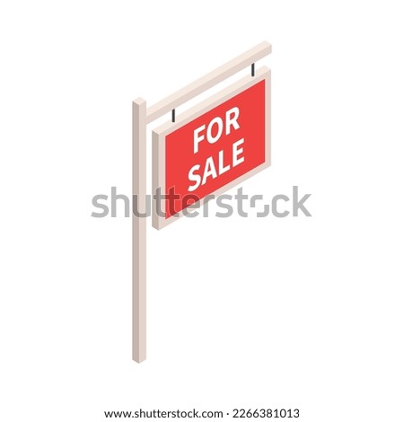 Isometric sale exchange tax real estate agency composition with isolated image on blank background vector illustration