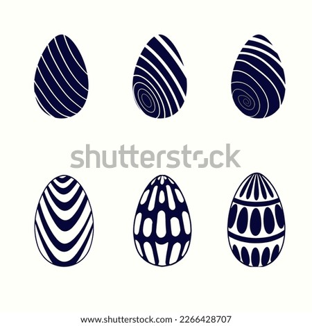 Easter egg black and white doodle illustration, easter egg icon