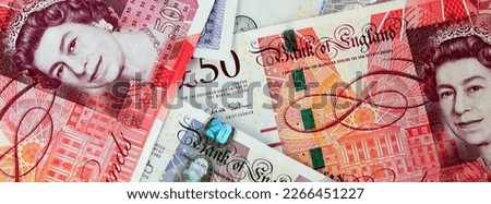 British pounds close up. Money and stability Royalty-Free Stock Photo #2266451227