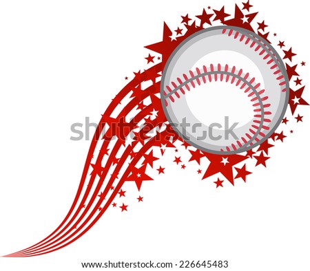 Full Star Flying Baseball Ball vector illustration.