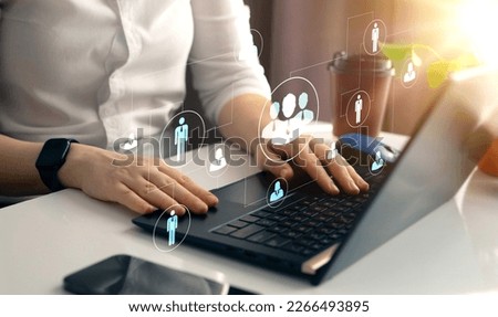 Business hierarchy structure. Business process and workflow automation with flowchart. Virtual screen Mindmap or Organigram.Relations of order or subordination between members. Royalty-Free Stock Photo #2266493895