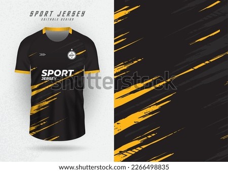 Background for sports jersey, football shirt, running shirt, racing shirt, black tone pattern and yellow side stripes.
