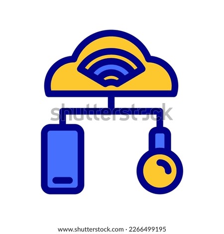 Icon Cloud and server, Cloud control, Internet of thing, wireless, Wi-Fi, signal. vector illustration. editable file