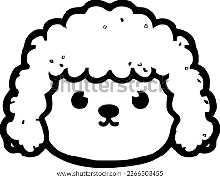 Bichon Frise, dog head, vector illustration, black color, vector image