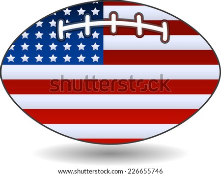 Football ball with american flag illustration