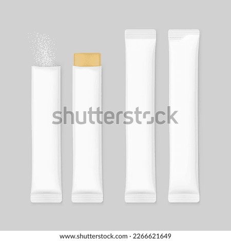 Realistic seal sticks mockup. Vector illustration. Possibility use for granulated, powder or liquid products. EPS10.	 Royalty-Free Stock Photo #2266621649