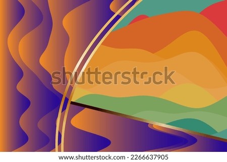 Abtract background with various gradient color waves and curvy shapes composition.