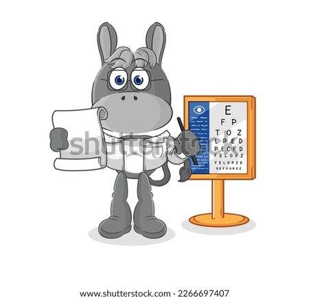 the donkey oculist cartoon. cartoon mascot vector