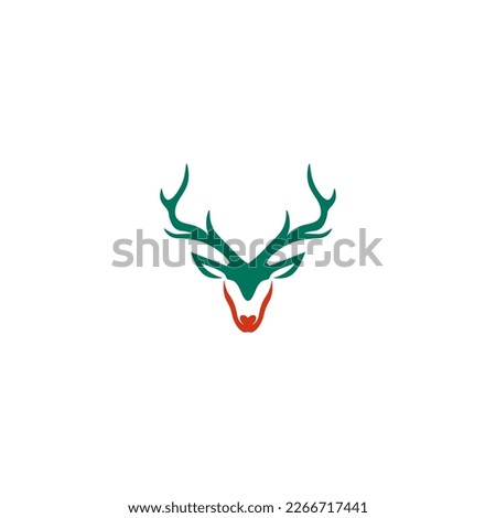 deer head logo design. deer antlers logo.