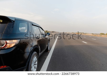 Delhi–Mumbai Expressway, Indian highways, traffic on Eastern Peripheral expressway, Kundli Manesar expressway, DelhiHaryana, India,  Royalty-Free Stock Photo #2266738973
