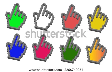 pixel hand vector icon,Finger Click Point Vector Illustration