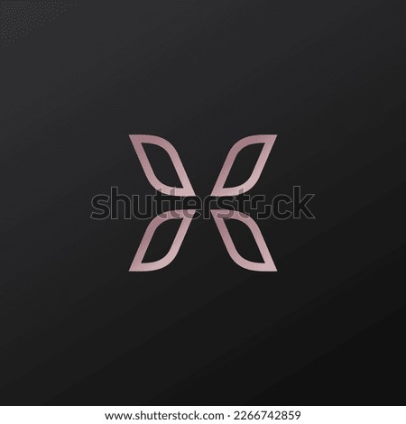 x butterfly luxury minimalist monoline logo design