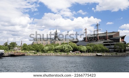 View of Djurgården, an island in central Stockholm, Sweden, home to historical buildings and monuments, museums, galleries, and an amusement park amongst others