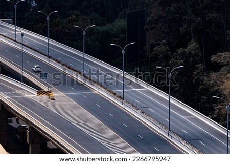 Nairobi Expressway is a 27 kilometers toll road in Kenya, connecting Jomo Kenyatta International Airport to Nairobi's Westlands area, that has been constructed under a public-private partnership betwe Royalty-Free Stock Photo #2266795947