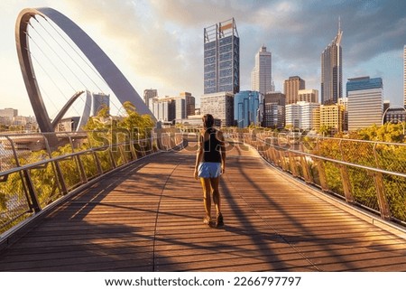 elizabeth quay park, Perth cityscape  building landmark in Australia city with blue sky Royalty-Free Stock Photo #2266797797