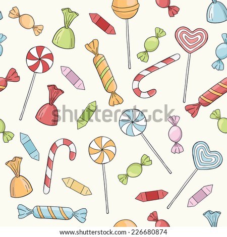 seamless vector pattern with candies