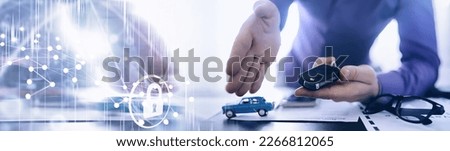 The insurance agent signs a document. Car insurance policy. Auto insurance policy. Forms registration of the contract. Royalty-Free Stock Photo #2266812065