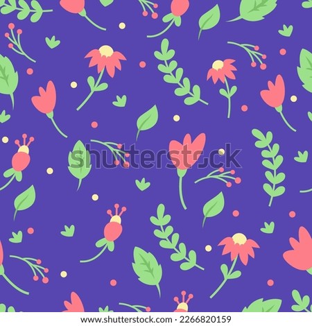Seamless hand drawn floral vector pattern background.