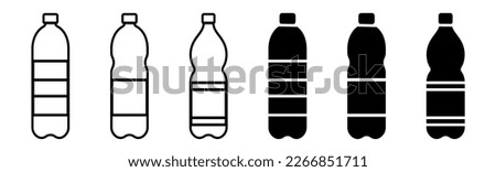  Plastic bottle black and white icon vector design illustration set Royalty-Free Stock Photo #2266851711
