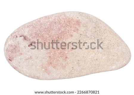 Top view of single pink pebble isolated on white background. Royalty-Free Stock Photo #2266870821