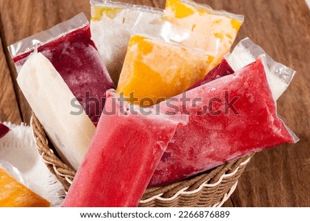 Tasty Pulp Of Fruit Frozen; Pulps Of Various Flavors Royalty-Free Stock Photo #2266876889