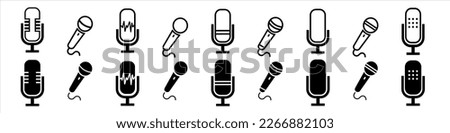 Microphone icon set. Different microphone collection Royalty-Free Stock Photo #2266882103